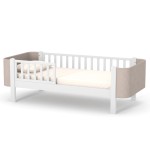 Veres Monaco Velur | Верес Монако Велюр 190 - подростковая кровать с мягкими боковинками, бук, антибактериальная краска с ионами серебра, немецкая фурнитура • Cappuccino White | Капучино-белый