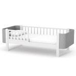 Veres Monaco Velur | Верес Монако Велюр 190 - подростковая кровать с мягкими боковинками, бук, антибактериальная краска с ионами серебра, немецкая фурнитура • Grey White | Серо-белый