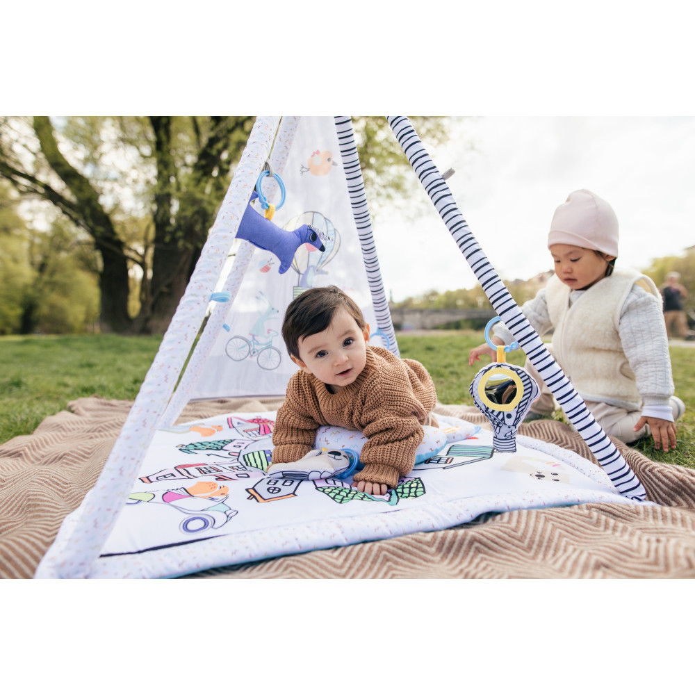 Hauck 1st Tent - многофункциональный игровой коврик с навесом от солнца • White