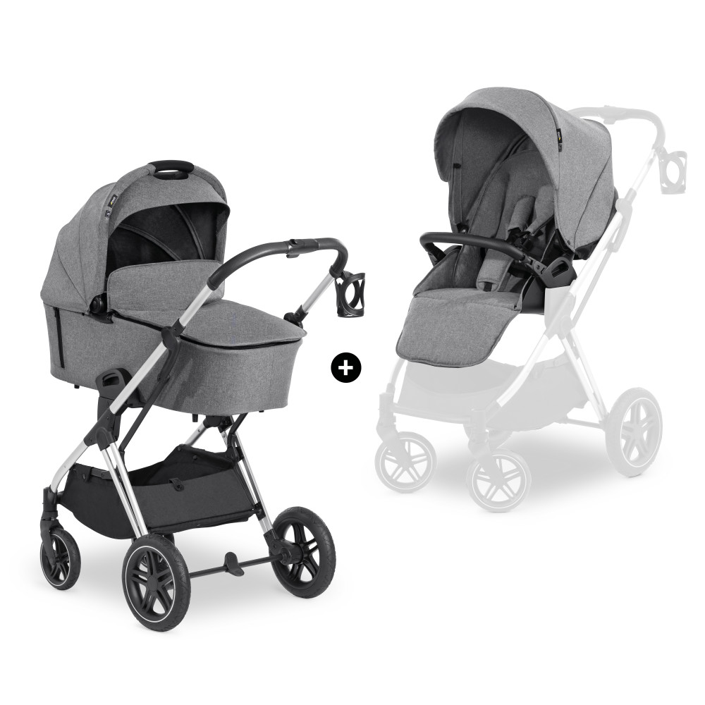 Hauck Vision X Set - універсальна легка коляска 2в1 з реверсивним блоком • Melange Grey