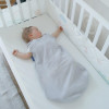 Sonto Sleepset - літній спальник для дитини від 6-ти до 9-ти місяців, на блискавці, муслін, безпечні матеріали • Сірий