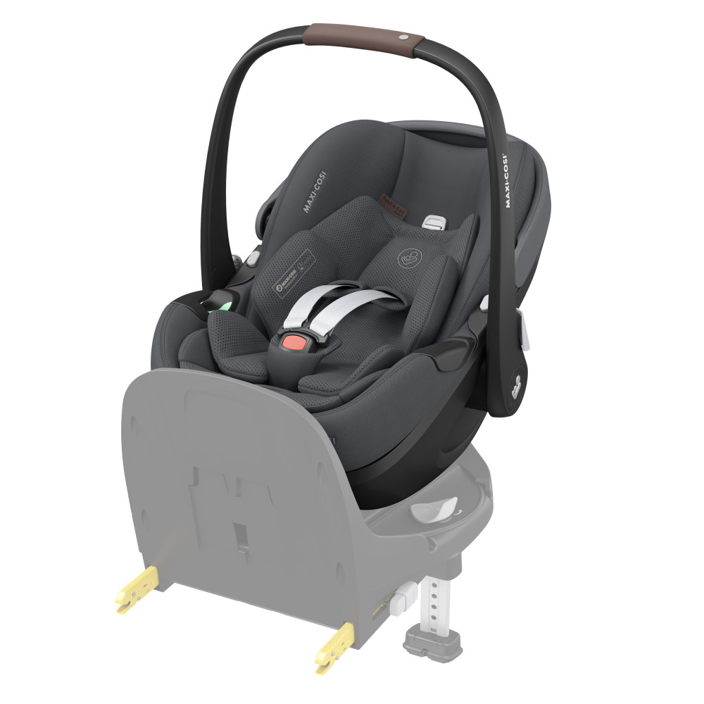 Maxi-Cosi Pebble 360 Pro² - автокресло для новорожденных (автолюлька), раскладывается в лежачее положение (от 0 до 18 месяцев / 40 - 87 см) с поворотной и высувной базой ISOFIX Maxi-Cosi FamilyFix 360 Pro • Twillic Graphite