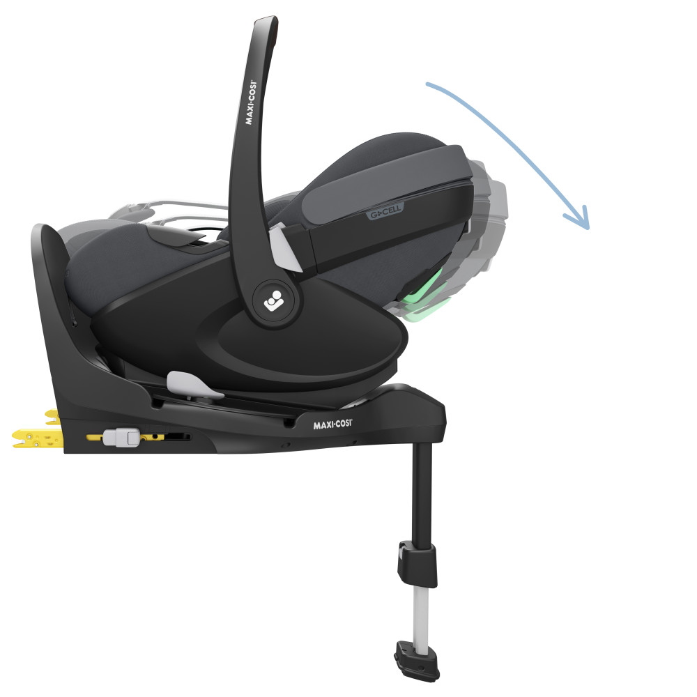 Maxi-Cosi Pebble 360 Pro² - автокресло для новорожденных (автолюлька), раскладывается в лежачее положение (от 0 до 18 месяцев / 40 - 87 см) с поворотной и высувной базой ISOFIX Maxi-Cosi FamilyFix 360 Pro • Twillic Graphite