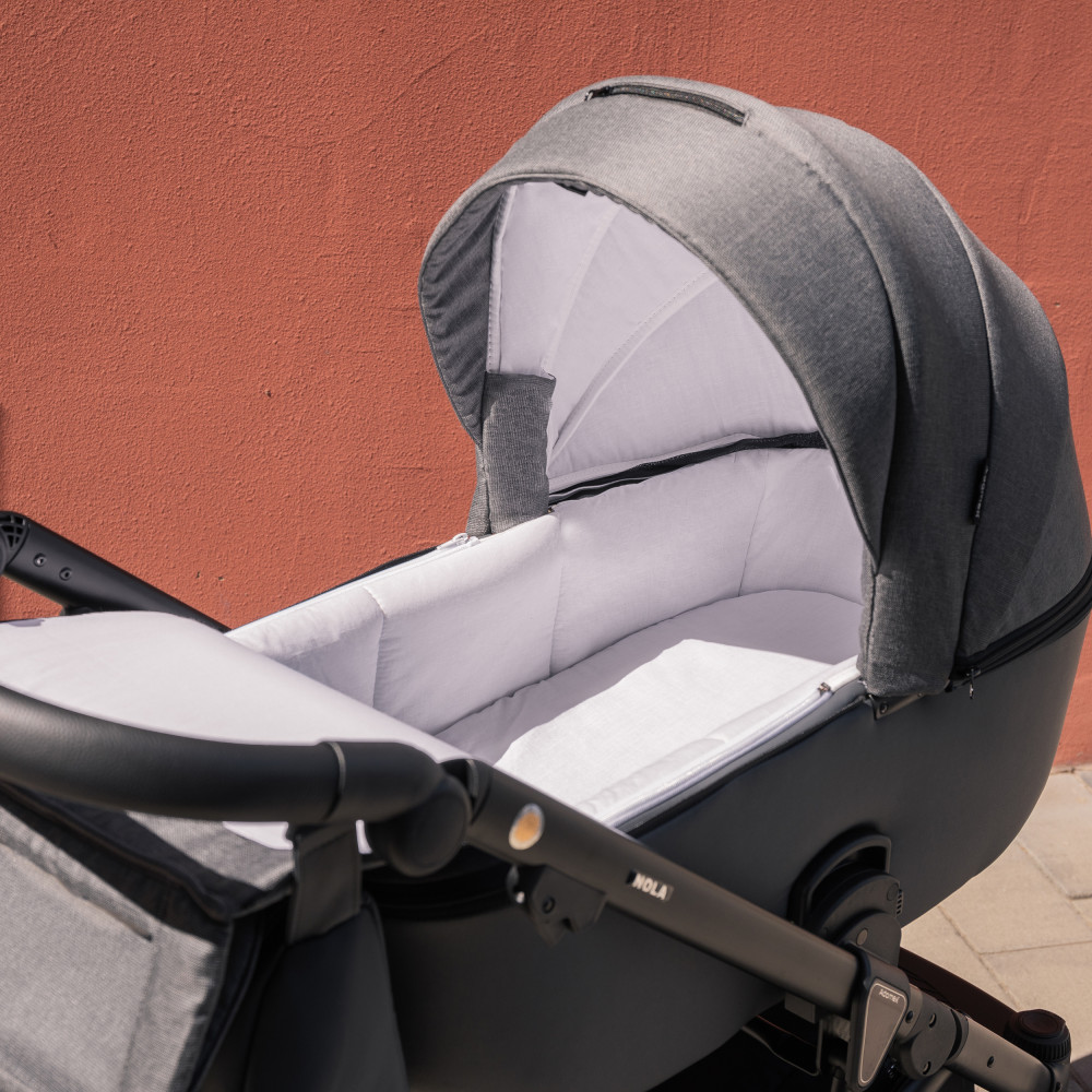 Adamex Nola - детская коляска 2 в 1, многофункциональная коляска для новорожденных • Graphite (PS-113)