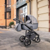 Adamex Nola - детская коляска 2 в 1, многофункциональная коляска для новорожденных • Graphite (PS-113)