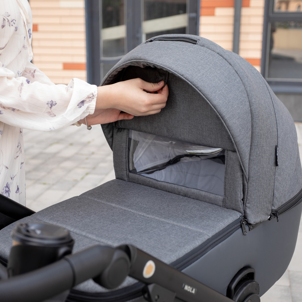 Adamex Nola - детская коляска 2 в 1, многофункциональная коляска для новорожденных • Graphite (PS-113)