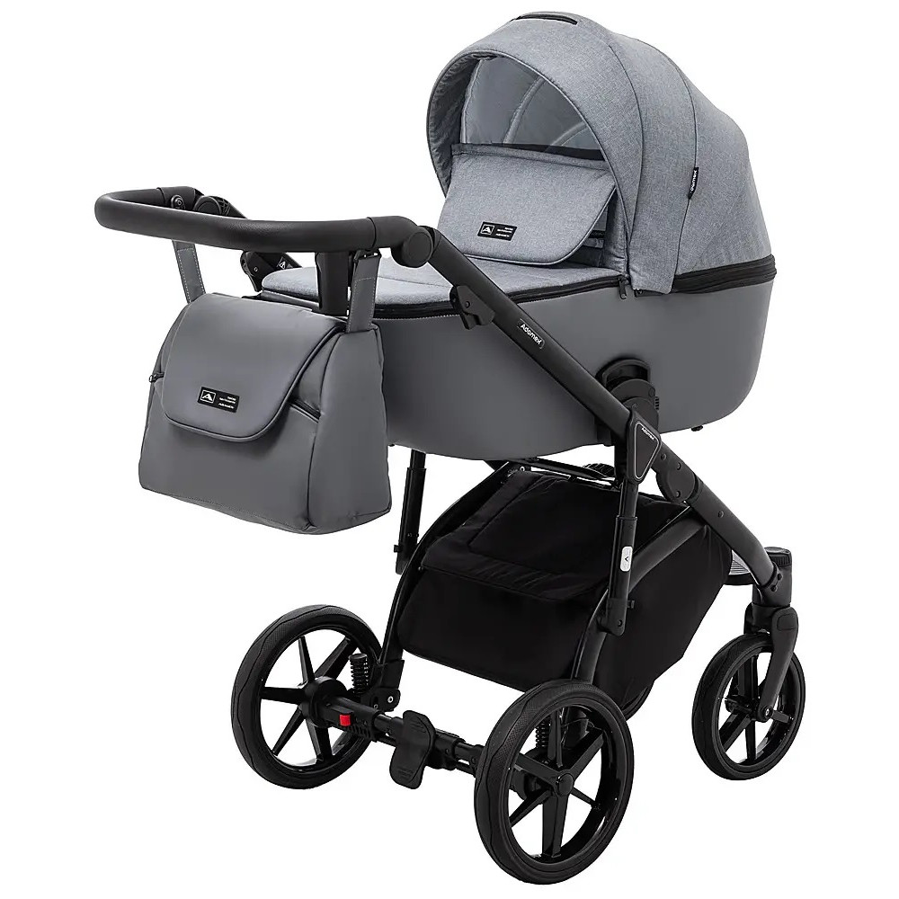Adamex Nola - детская коляска 2 в 1, многофункциональная коляска для новорожденных • Graphite (PS-113)