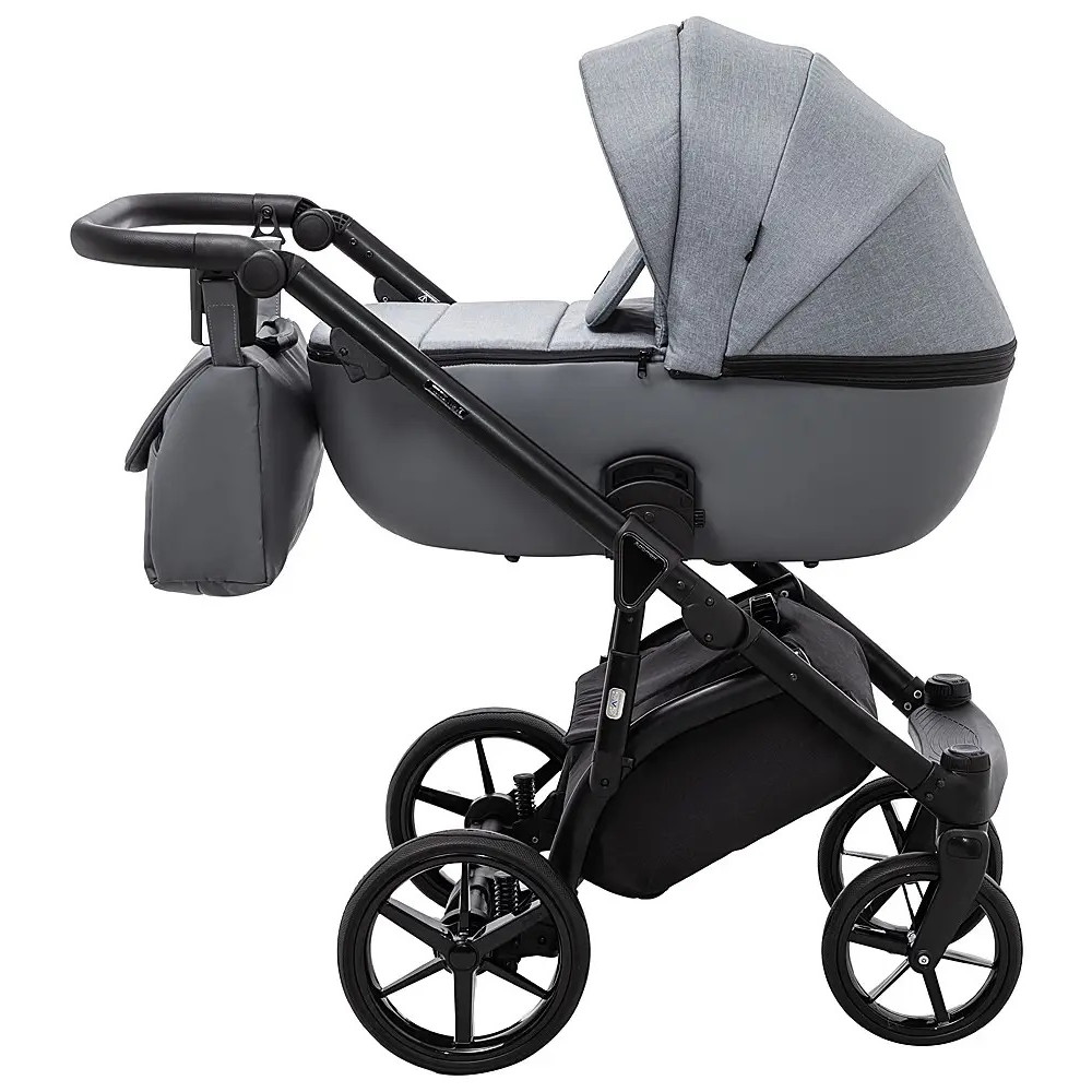Adamex Nola - детская коляска 2 в 1, многофункциональная коляска для новорожденных • Graphite (PS-113)