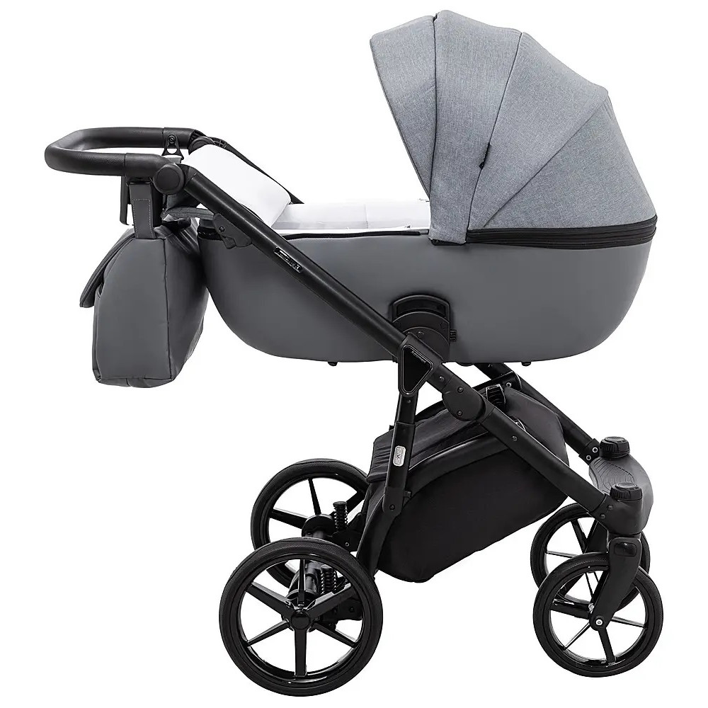Adamex Nola - детская коляска 2 в 1, многофункциональная коляска для новорожденных • Graphite (PS-113)