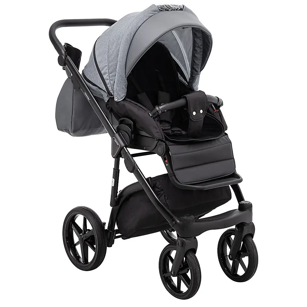 Adamex Nola - детская коляска 2 в 1, многофункциональная коляска для новорожденных • Graphite (PS-113)