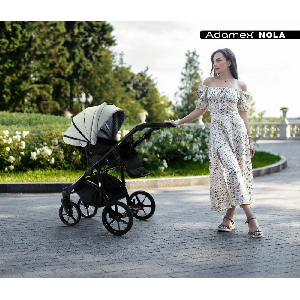 Adamex Nola - детская коляска 2 в 1, многофункциональная коляска для новорожденных • Graphite (PS-113)