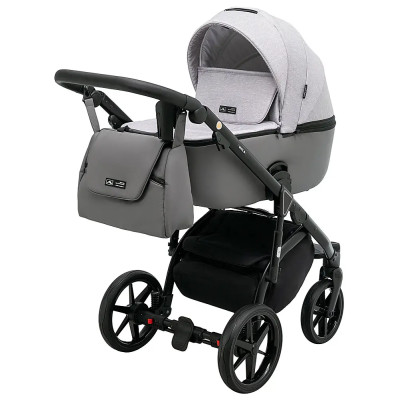 Adamex Nola - детская коляска 2 в 1, многофункциональная коляска для новорожденных • Light-Grey / Grey (PS-79)