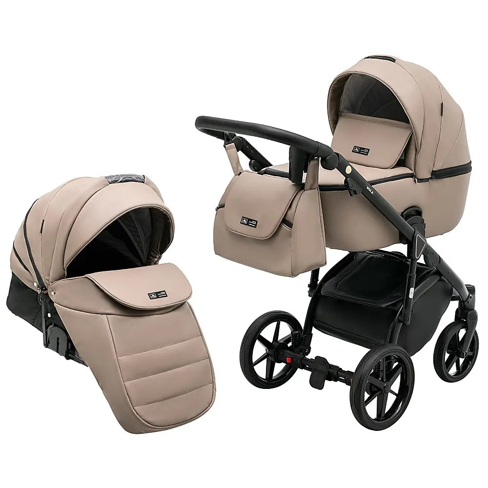 Adamex Nola Eco - дитяча коляска 2 в 1, багатофункціональний візочок для новонароджених • Dark Capuchino (SA-9)