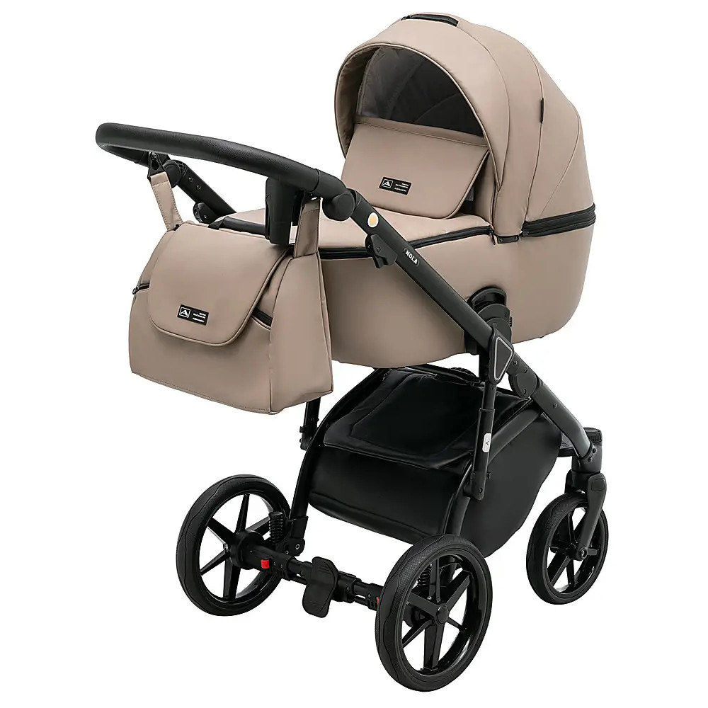 Adamex Nola Eco - дитяча коляска 2 в 1, багатофункціональний візочок для новонароджених • Dark Capuchino (SA-9)