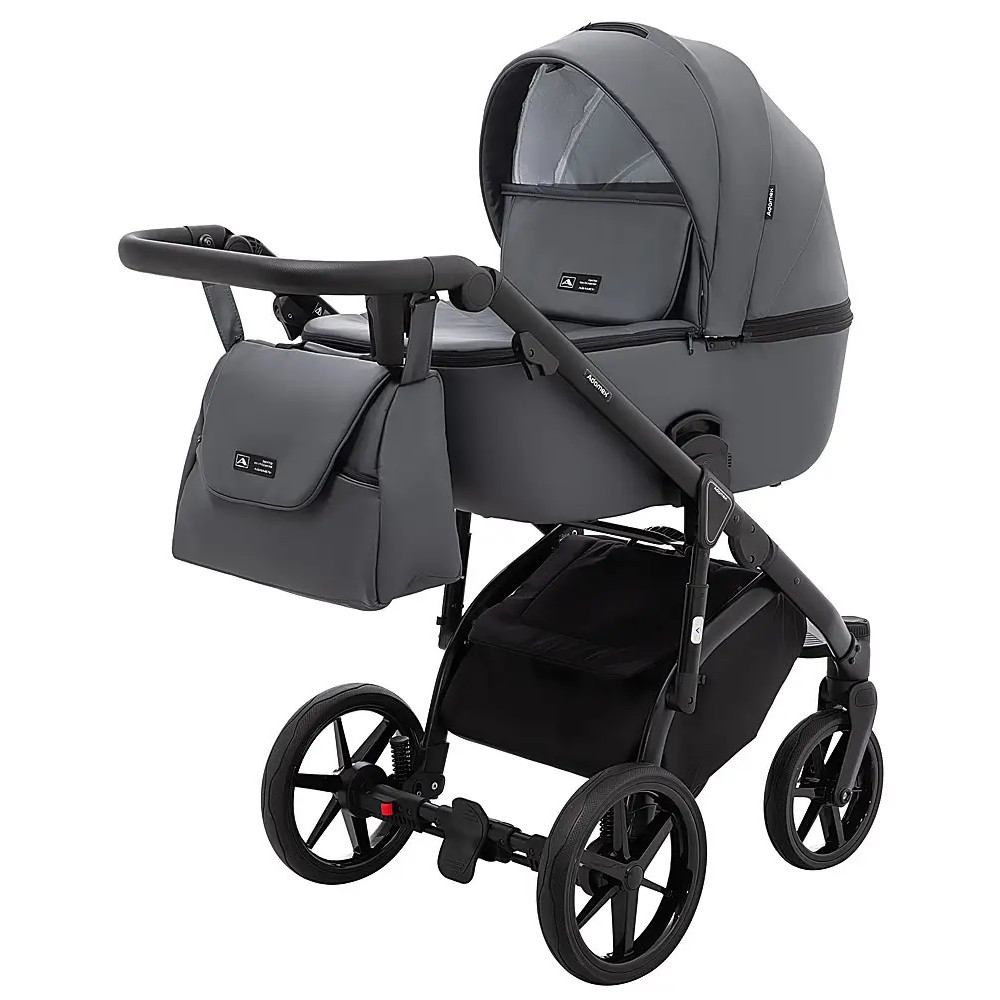Adamex Nola Eco - детская коляска 2 в 1, многофункциональная коляска для новорожденных • Graphite (SA-5)
