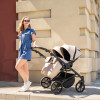 Adamex Leo Duo Eco - дитяча коляска для двійні, універсальна коляска 2 в 1 для двійні та погодок, незалежне регулювання прогулянкових блоків • Latte (SA-7)