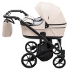 Adamex Leo Duo Eco - дитяча коляска для двійні, універсальна коляска 2 в 1 для двійні та погодок, незалежне регулювання прогулянкових блоків • Latte (SA-7)
