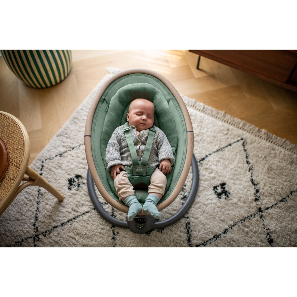 Maxi-Cosi Cassia SWG - легке крісло-гойдалка для новонародженого, з автоматичним гойданням та обертовістю 360° • Beyond Graphite ECO