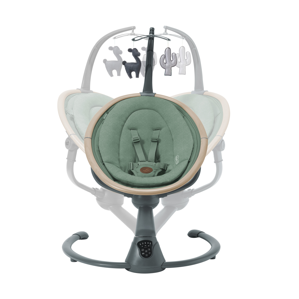 Maxi-Cosi Cassia SWG - лёгкое кресло-качалка для новорожденного, с автоматическим укачиванием и вращением на 360° • Beyond Green ECO