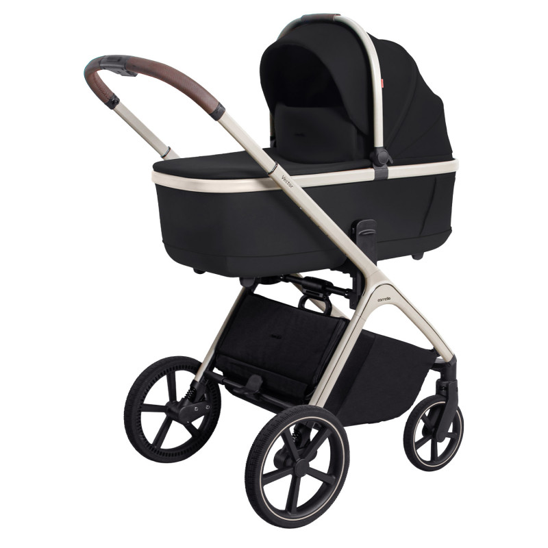 Carrello Vector CRL-6550 - легка дитяча коляска 2в1 з регулюванням висоти люльки та прогулянкового сидіння • Pearl Black