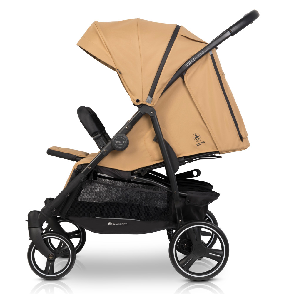 Euro-Cart Doblo - прогулянкова коляска для двійні, дитяча коляска для двійні та погодок, незалежне регулювання прогулянкових блоків • Camel Euro-Cart Doblo - прогулянкова коляска для двійні, дитяча коляска для двійні та погодок, незалежне регулювання прогулянкових блоків • Camel