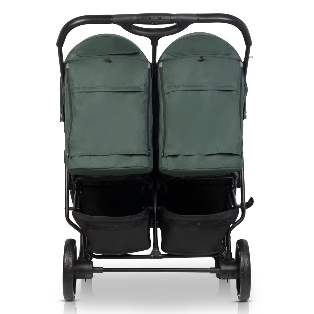 Euro-Cart Doblo - прогулянкова коляска для двійні, дитяча коляска для двійні та погодок, незалежне регулювання прогулянкових блоків • Jungle