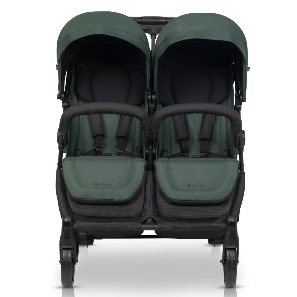 Euro-Cart Doblo - прогулянкова коляска для двійні, дитяча коляска для двійні та погодок, незалежне регулювання прогулянкових блоків • Jungle