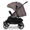 Euro-Cart Doblo - прогулянкова коляска для двійні, дитяча коляска для двійні та погодок, незалежне регулювання прогулянкових блоків • Taupe