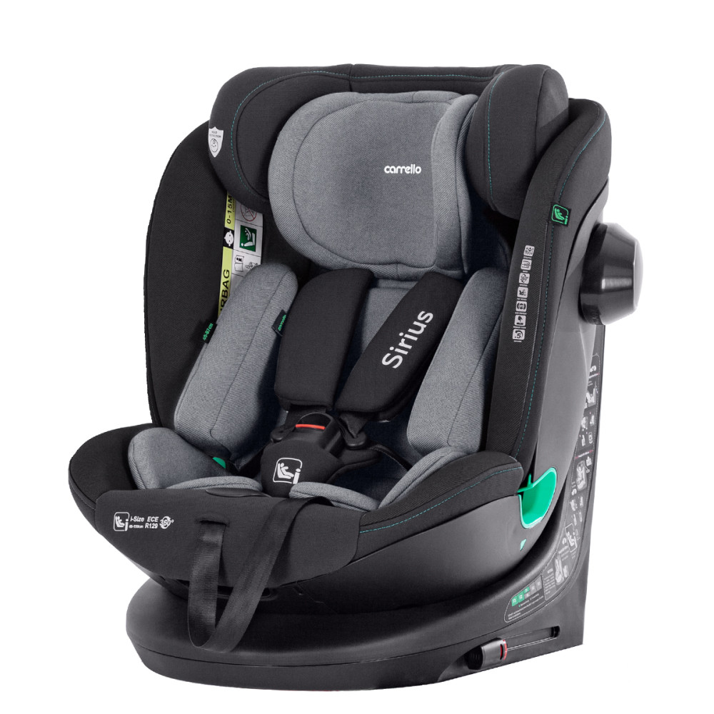 Carrello Sirius CRL-8808 - детское автокресло (0 – 12 лет / 40 - 150 см) с функцией поворота 360 по ходу и против направления движения, крепление Isofix и Top Tether • Sky Grey