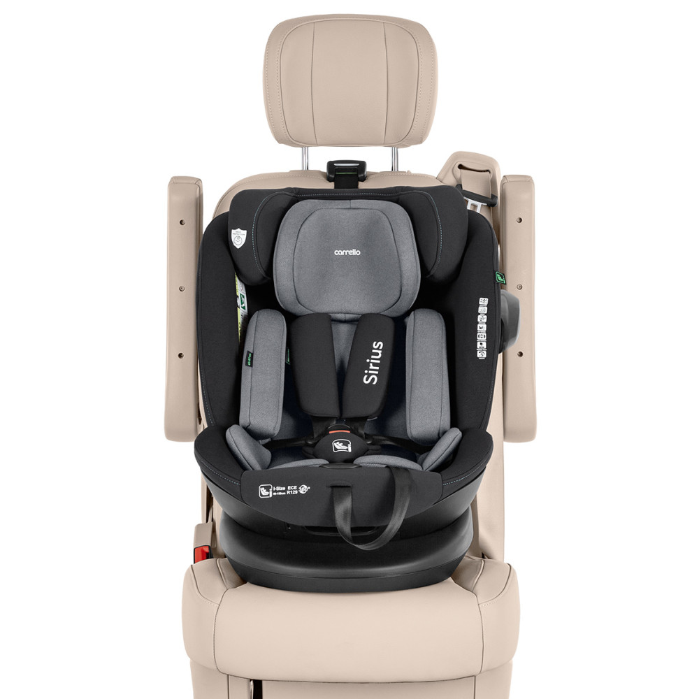 Carrello Sirius CRL-8808 - детское автокресло (0 – 12 лет / 40 - 150 см) с функцией поворота 360 по ходу и против направления движения, крепление Isofix и Top Tether • Sky Grey
