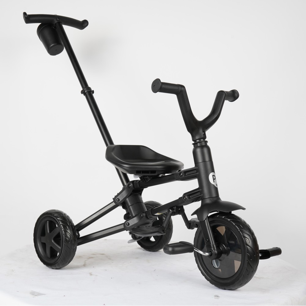 Qplay Nova Niello - складаний дитячий триколісний велосипед з батьківською ручкою, поворотне сидіння, колеса EVA (від 10 місяців) • Beige