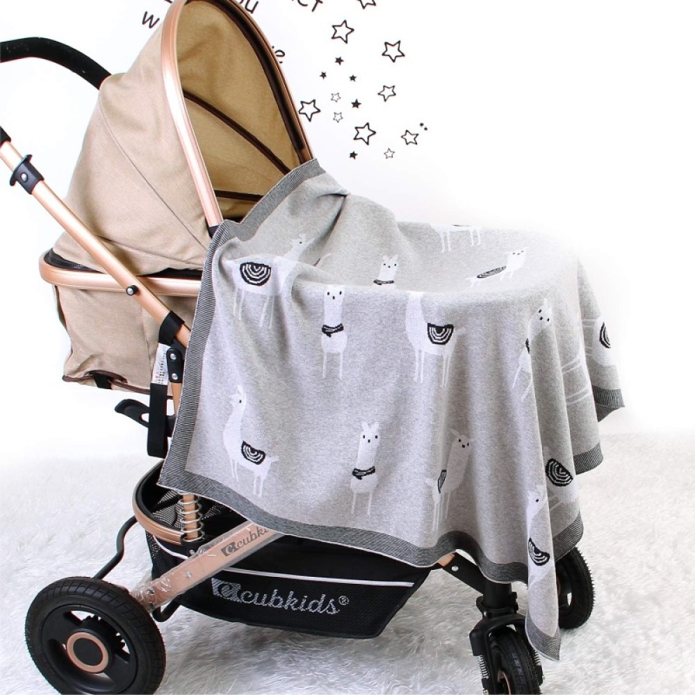 Детский вязаный плед Lovely Svi 80х100 см, хлопок 100%, Лама серый (330821)