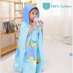 Детское полотенце-пончо с капюшоном Lovely Svi, махра, Дино голубой (8041231489813)