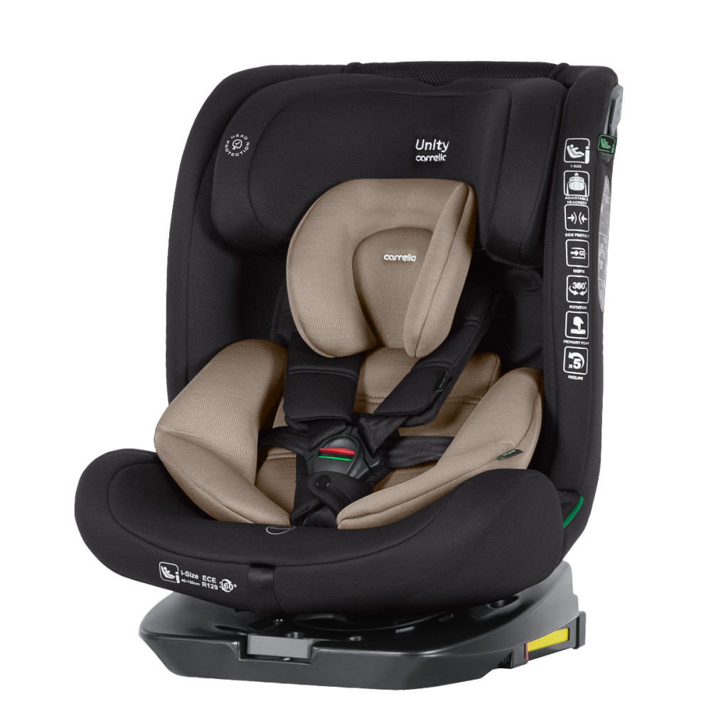 Carrello Unity CRL-17010 - дитяче автокрісло (від 40 - 150 см) з функцією повороту на 360°, кріплення Isofix та Top Tether • Harmony Beige