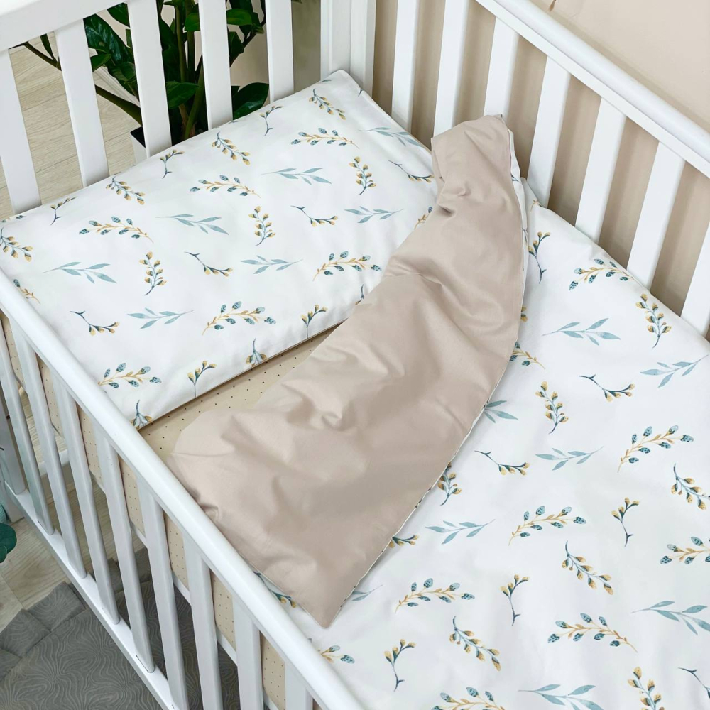 Змінний постільний комплект Маленька Соня Baby Dream Гілочки котики, м'ята (0303753)