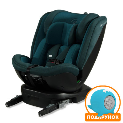 Kinderkraft Xpedition 2 i-Size - автокрісло для дітей (від 0 до 12 років / 40 - 150 см), обертання 360°, портативна Bluetooth-колонка iDance Cuty Sealion 10W в подарунок • Harbour Blue (KCXPED02BLU0000)