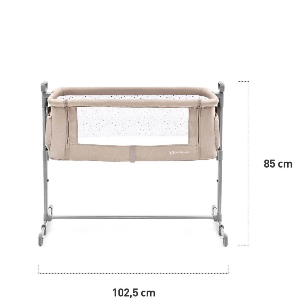 Kinderkraft Neste - багатофункціональне приставне ліжечко-колиска 2 в 1 • Grey Melange (KCNEGR00GRY0000)