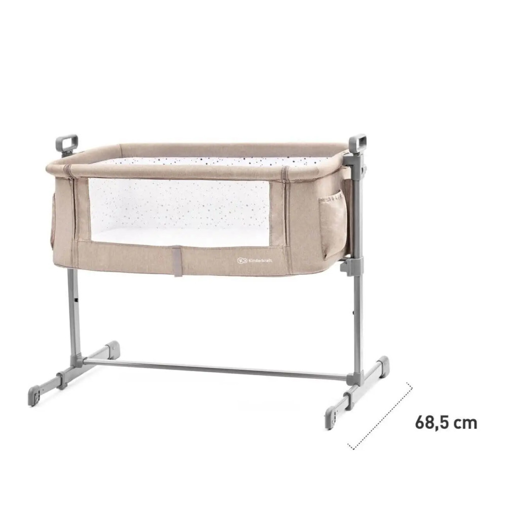 Kinderkraft Neste - багатофункціональне приставне ліжечко-колиска 2 в 1 • Grey Melange (KCNEGR00GRY0000)