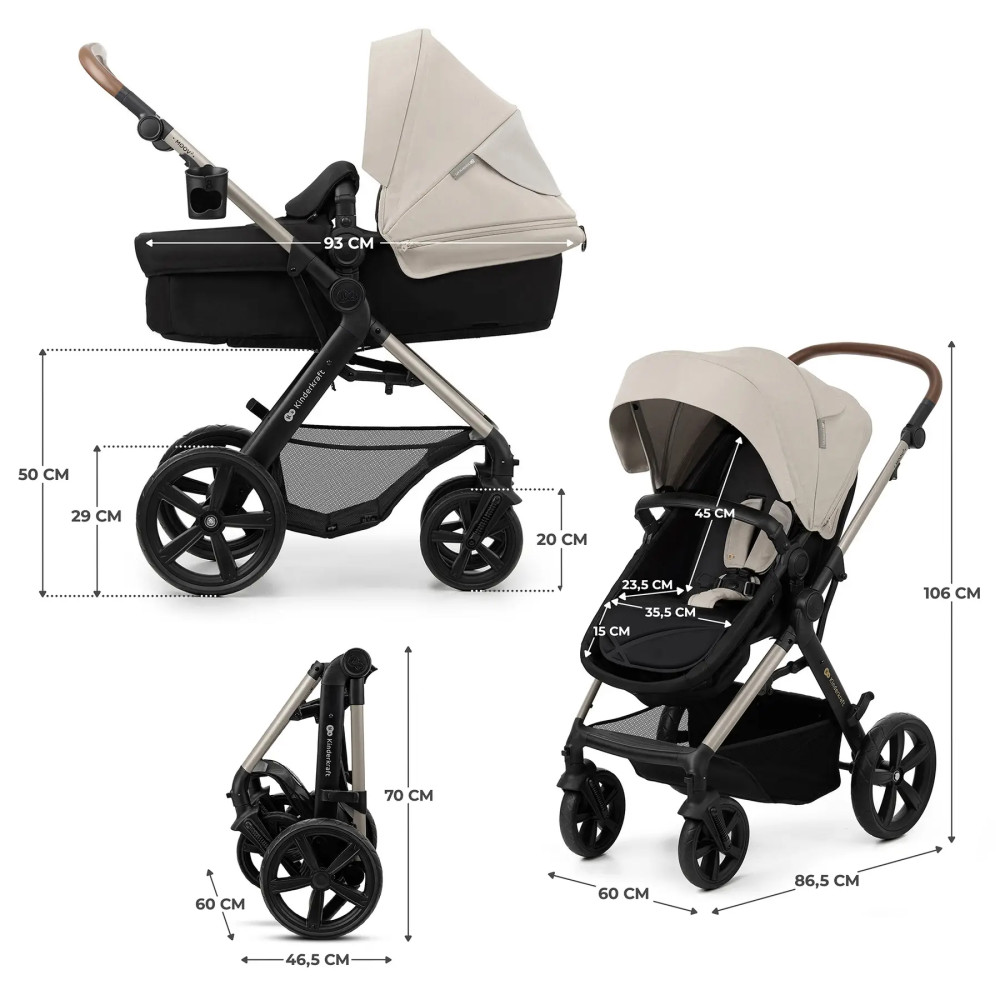 Універсальна коляска 3 в 1 Kinderkraft Moov 2 Moonlight Gray