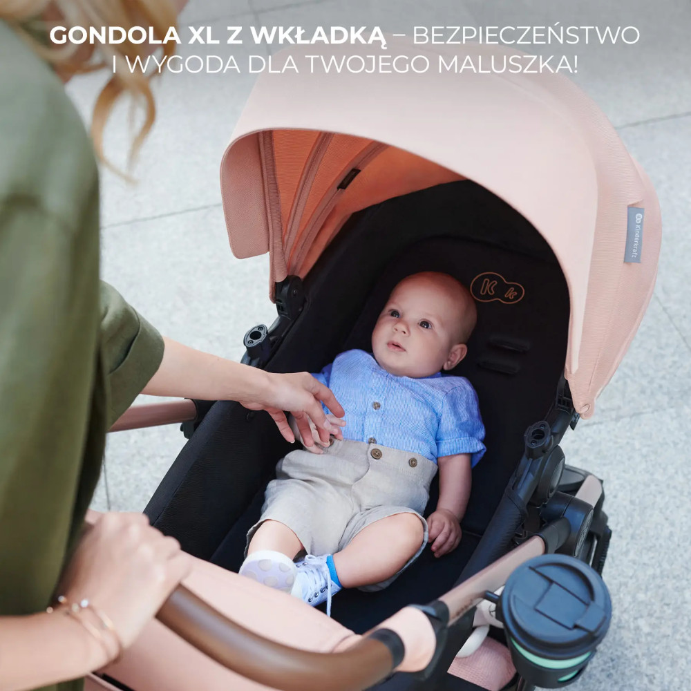 Універсальна коляска 3 в 1 Kinderkraft Moov 2, портативна Bluetooth-колонка iDance Cuty Sealion 10W в подарунок Sand Beige (KSMOOV02BEGEV00)