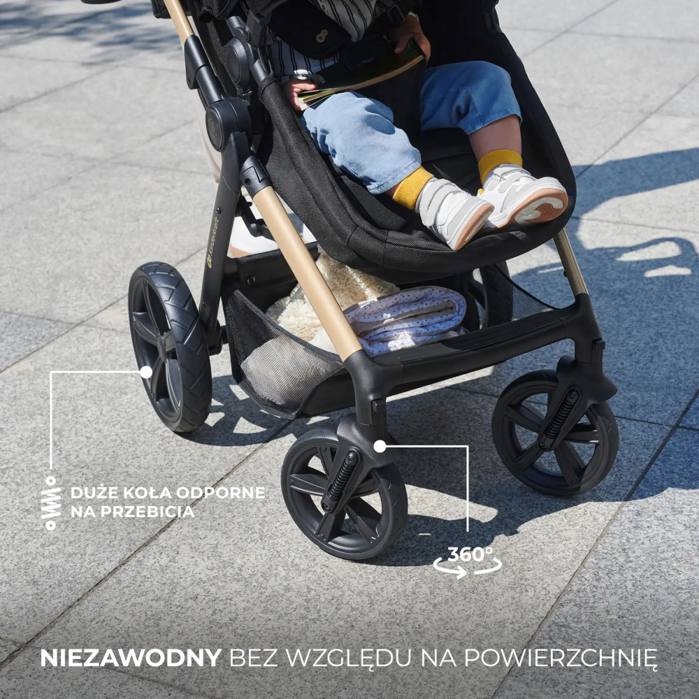 Універсальна коляска 3 в 1 Kinderkraft Moov 2, портативна Bluetooth-колонка iDance Cuty Sealion 10W в подарунок Sand Beige (KSMOOV02BEGEV00)