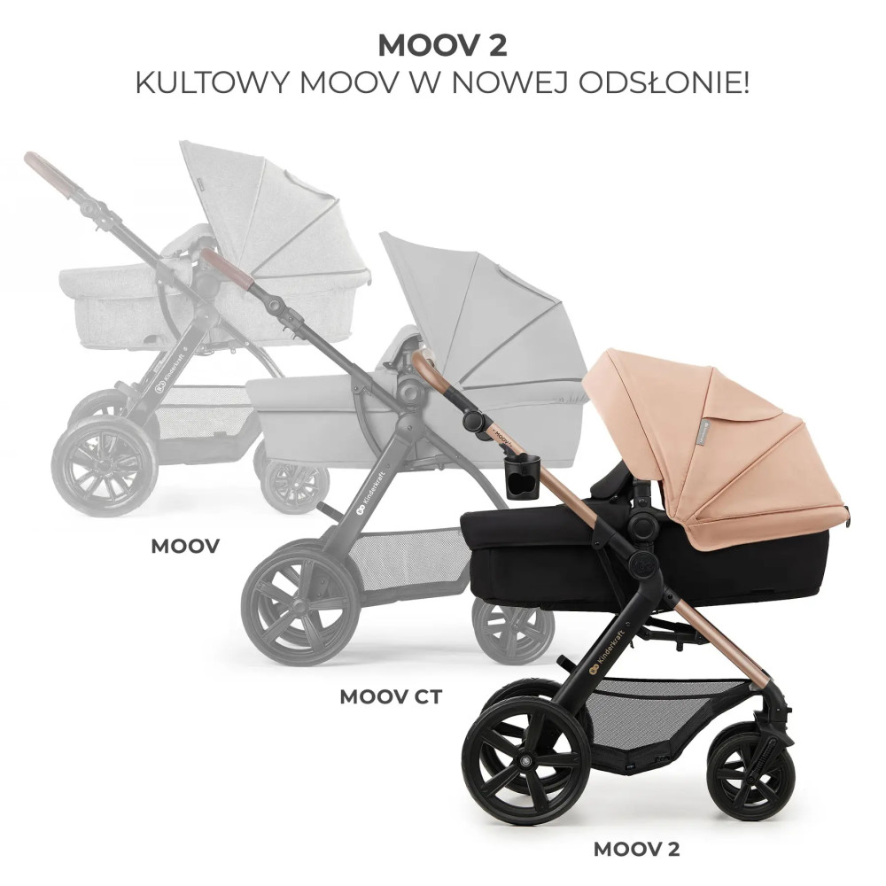 Універсальна коляска 3 в 1 Kinderkraft Moov 2, портативна Bluetooth-колонка iDance Cuty Sealion 10W в подарунок Sand Beige (KSMOOV02BEGEV00)