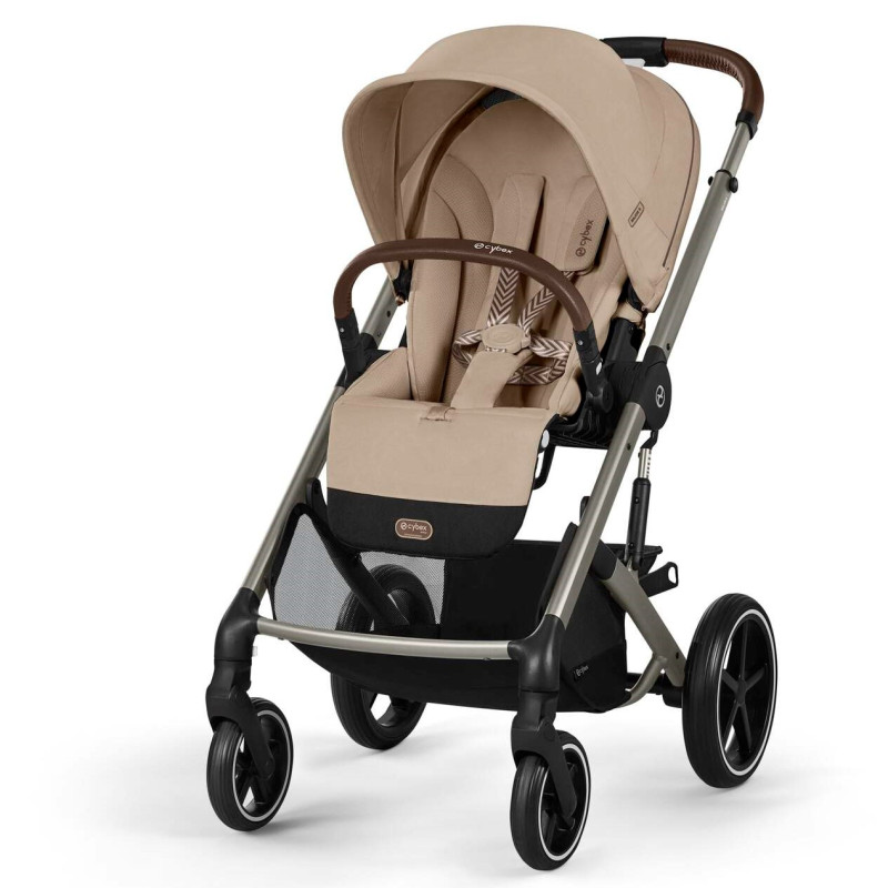 Cybex Balios S Lux 2025 - прогулянкова коляска, всесезонний візок, з великими колесами, телескопічне регулювання ручки, великий кошик до 10 кг • TPE Almond Beige