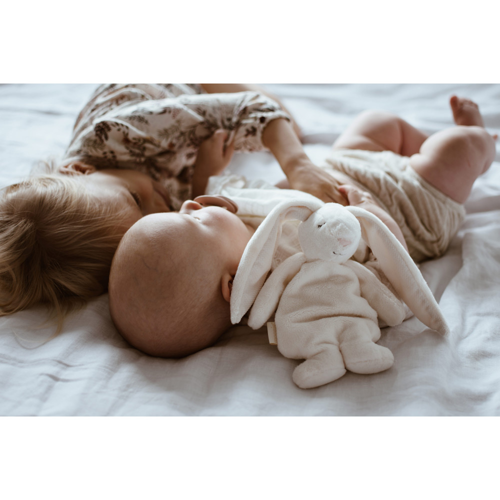 Moonie Зайка - мягкая игрушка, сенсорная игрушка для новорожденного, плюшевый зайчик • Sky (M03-SKY)