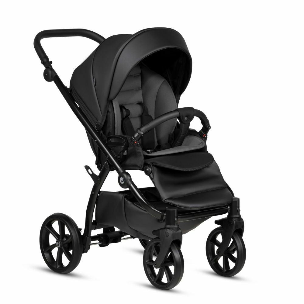 Коляска 2 в 1 Tutis Uno 5+ Leather collection Jet Black