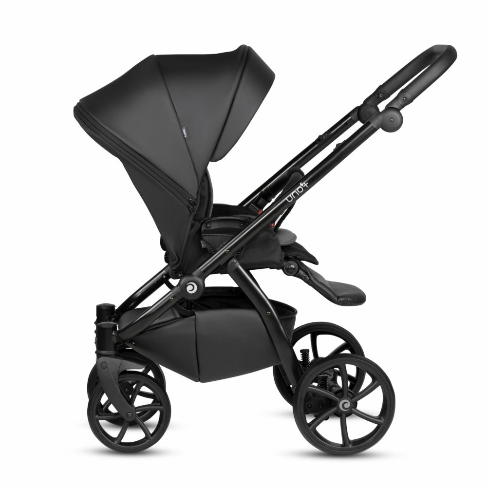 Коляска 2 в 1 Tutis Uno 5+ Leather collection Jet Black