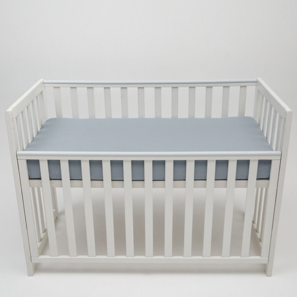 Sonto Sleepset - демисезонная постель (бортики, серый спальник, серая простыня), 120х60 см прямые углы, безопасные материалы • Пепельный камень