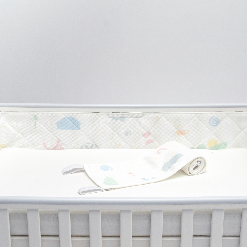 Sonto Sleepset - зимовий спальний комплект (бортики, жовтий спальник, сіре простирадло), 120х60 см прямі кути, безпечні матеріали • Лимонний туман