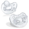 Chicco PhysioForma Crystal 2-6 мес., 2 шт. - набор экстрамягких текстурных пустышек в футляре
