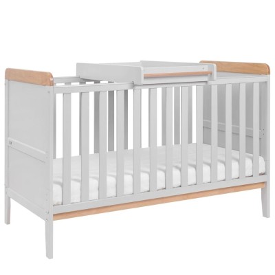 Tutti Bambini Rio - детская кроватка-трансформер с пеленатором и матрасом Deluxe Eco Fibre, 70х140 см • Светло-серый (211030/7235.01)